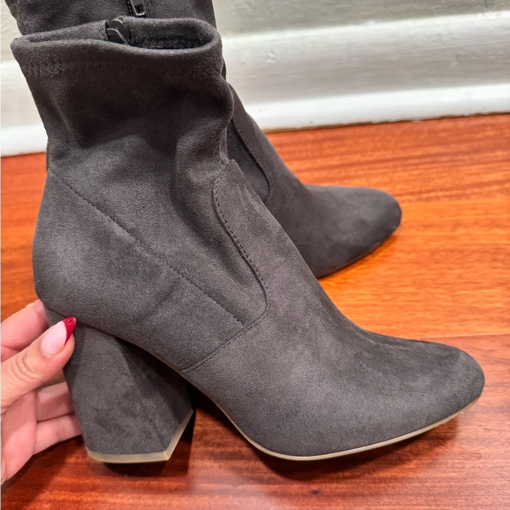 Steve Madden Charcoal Suede Heeled Boots